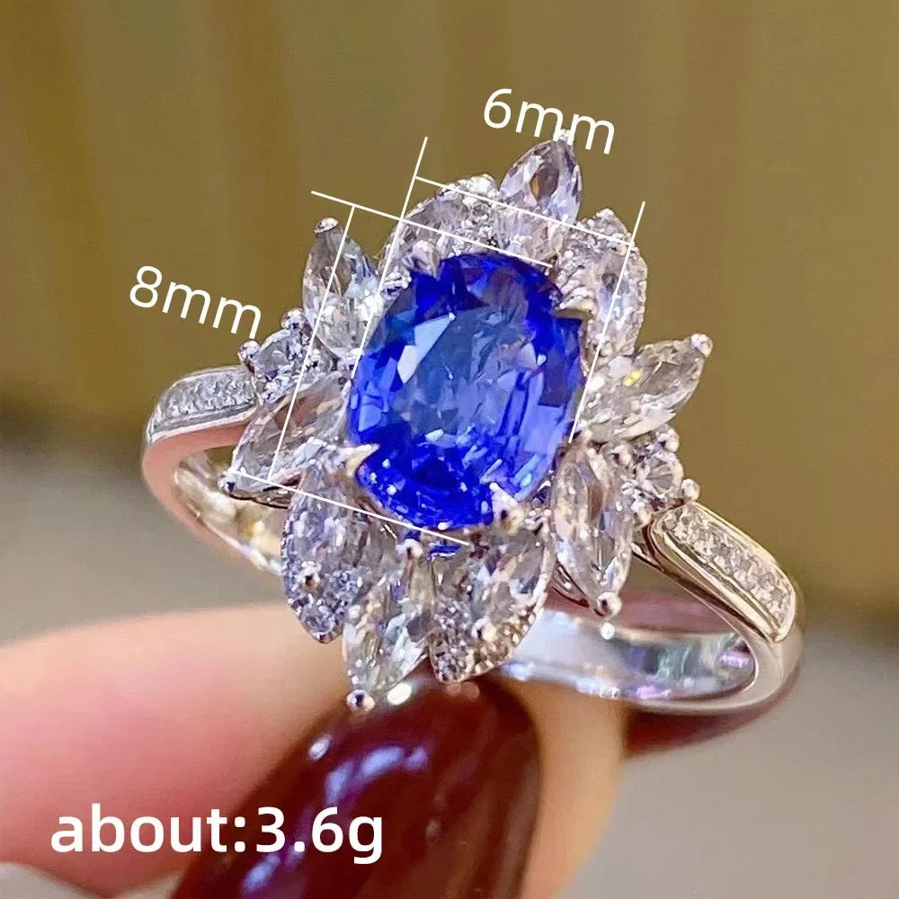 Zenat Blue Cube Zircon Elegant Ring