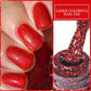 Zenat Bright Red Sparkling Glitter Gel Nail Polish