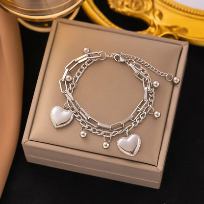 Zenat Multi layered Steel Ball Bean Love Bracelet