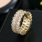 Fashion Luxury Multicolor Charm Zircon Wedding Rings for Women Round Square Stone Party Ring Jewelry