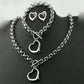 Zenat Love Stainless Steel Bracelet & Necklace Set