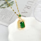 Zenat Exquisite Emerald Necklace Earrings Ring 3 Piece Set
