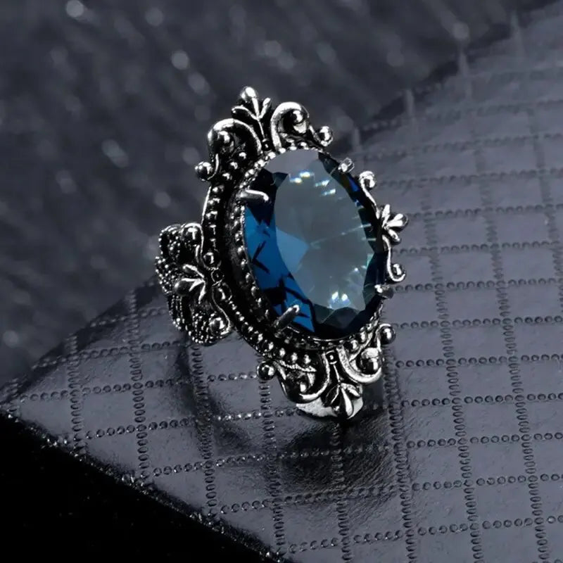 Zenat Luxury Prong Rings – Deep Blue Zircon