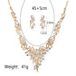 Zenat Luxury Crystal Necklace Earrings Set