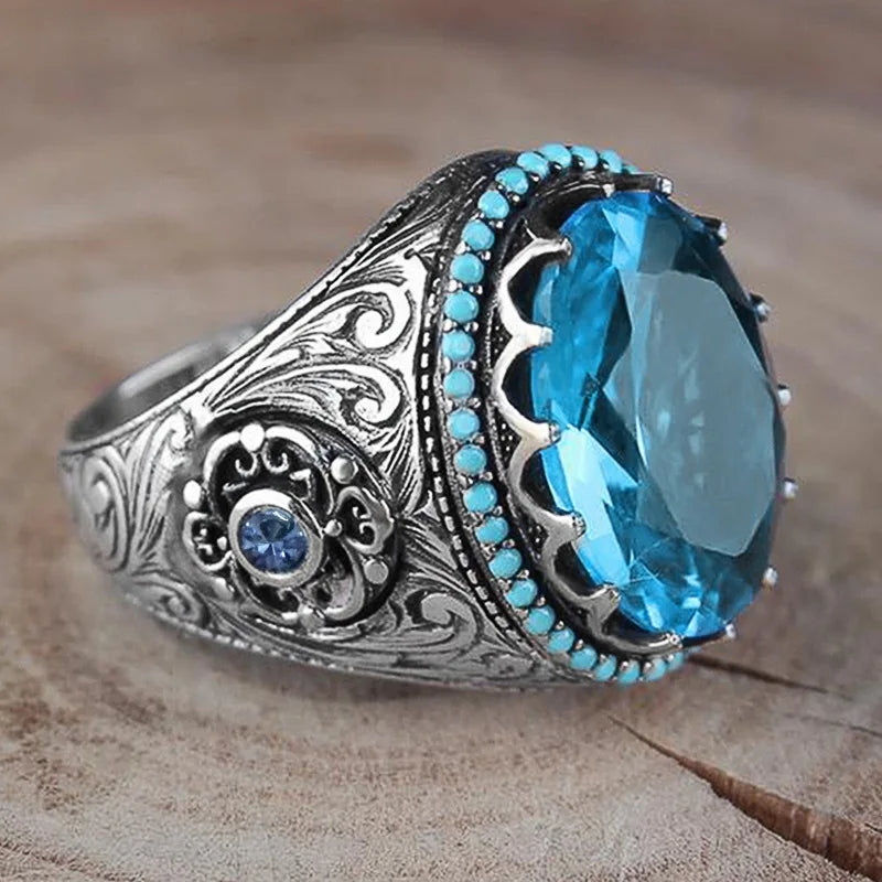Zenat Sea Blue Cubic Zirconia Women’s Ring