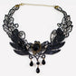 Zenat Gothic Black Lace Crystal Choker Necklace