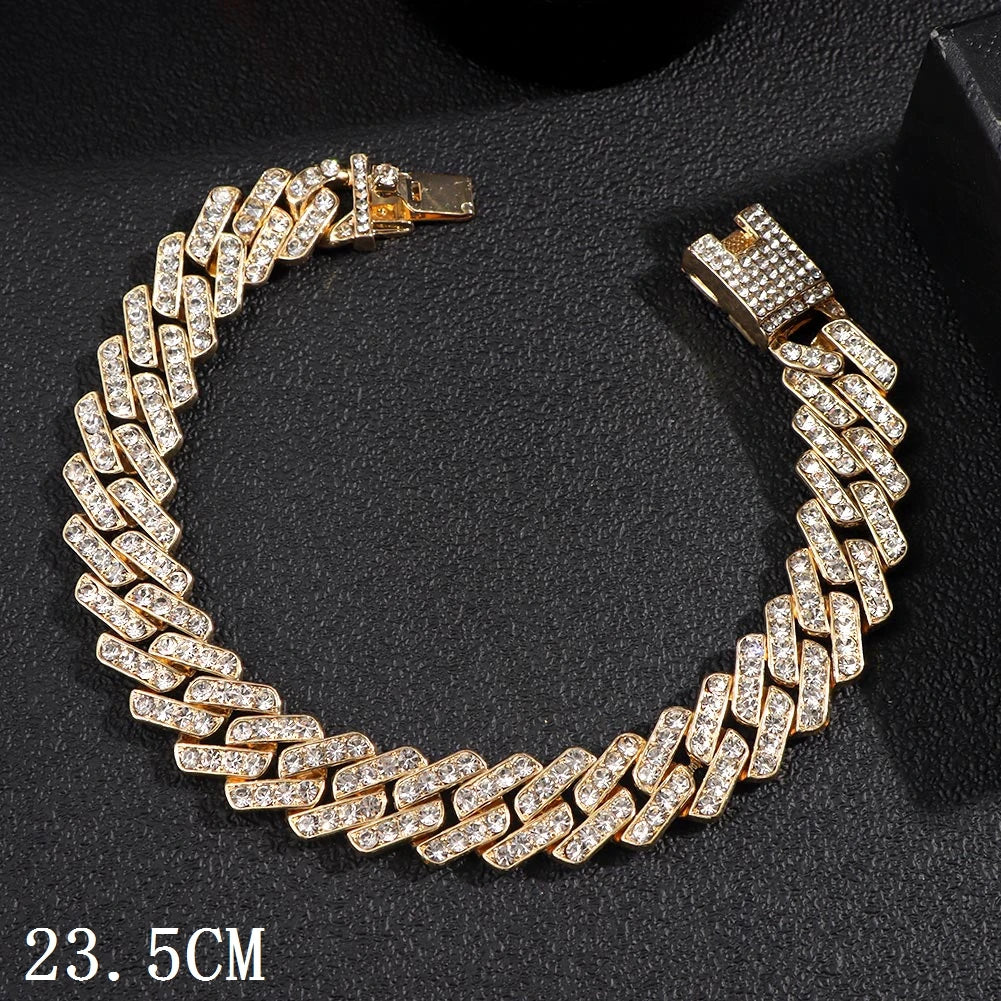 Zenat Iced Out Chunky Cuban Anklet for Women