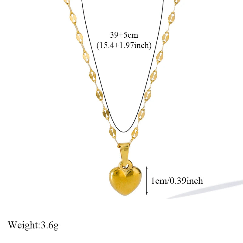 Zenat 316L Stainless Steel Love Necklace Set