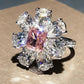 Zenat Pink Zirconia Trendy Sweet and Romantic Engagement Rings