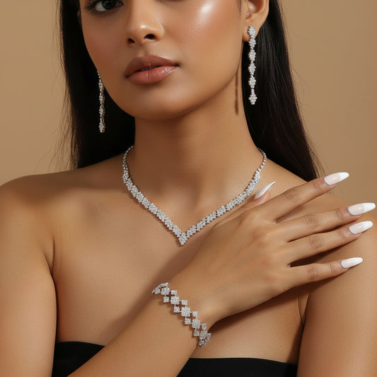 Zenat 3-4 Piece Women's Wedding Jewelry Set
