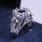 Zenat Pink Sparkling Zircon Princess Square Ring