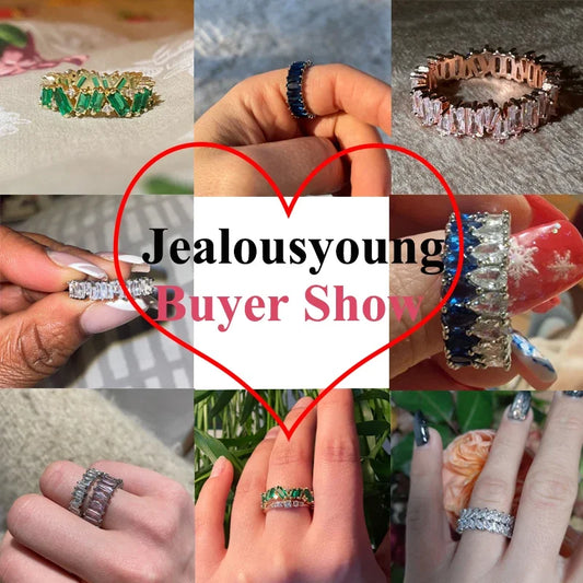 Luxury Female White Crystal Stone  Ring Irregular Zirconia Wedding Rings for Women Trendy Geometric Zircon Engagement Ring