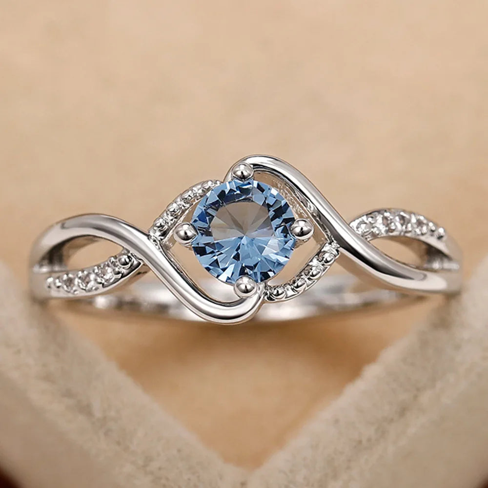 Zenat Sea Blue Cubic Zirconia Women’s Ring