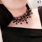 Zenat Gothic Black Lace Crystal Choker Necklace