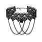 Zenat Neo-Gothic Black Lace Punk Choker Necklace