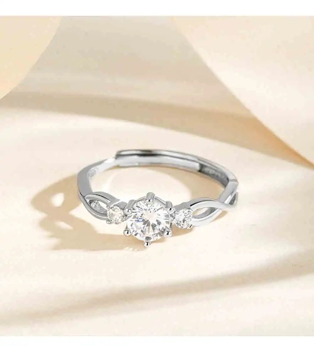 Zenat Vintage Hollow Zircon Adjustable Ring