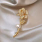 Zenat Sweet Flower Rhinestone Lapel Pin Brooch