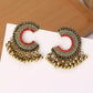 Zenat Colorful CZ Tassel Semicircle Jhumka