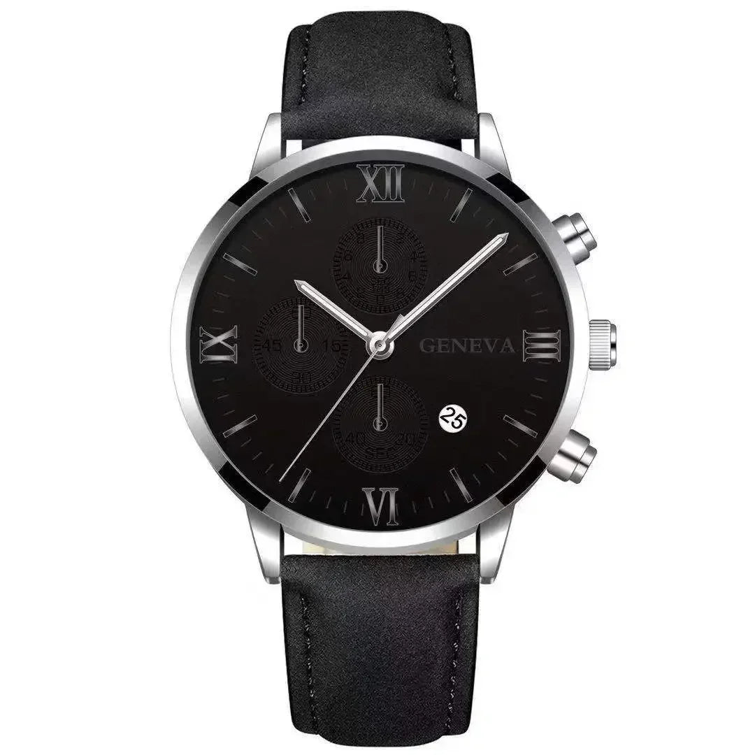 Zenat Geneva Wristwatch Alloy Case Leather