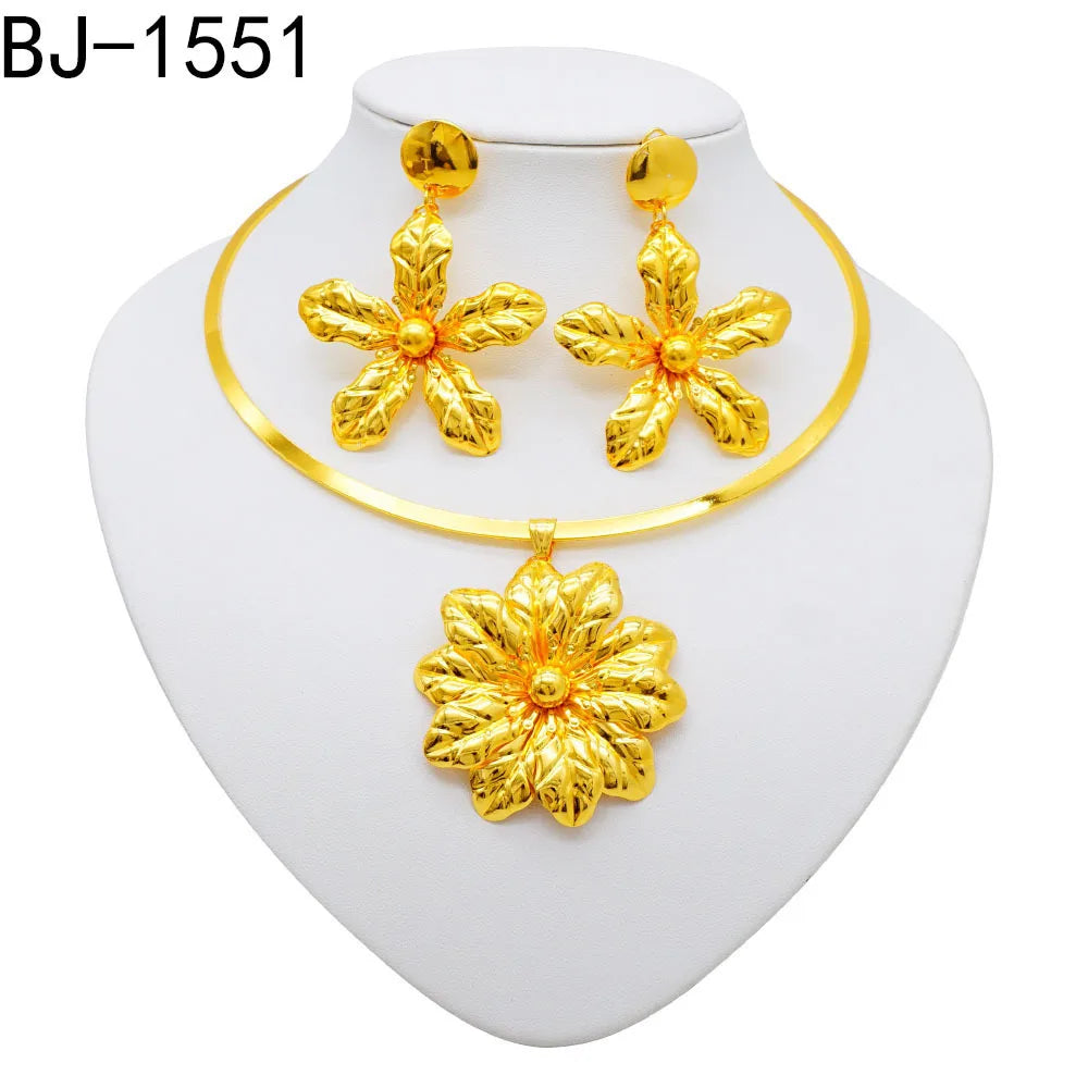 Zenat Dubai 24K Gold Plated Wedding Jewelry Set