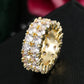 Luxury Female White Crystal Stone  Ring Irregular Zirconia Wedding Rings for Women Trendy Geometric Zircon Engagement Ring
