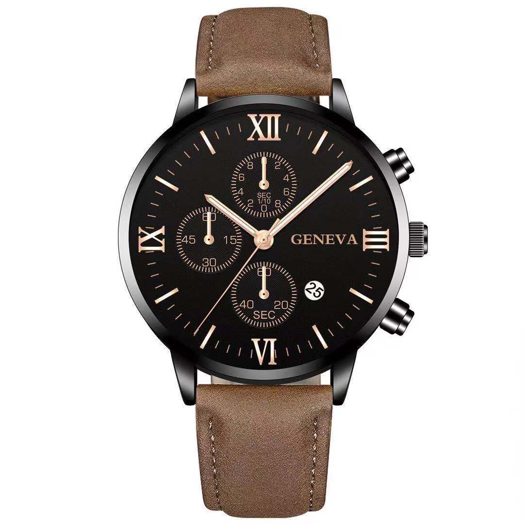 Zenat Geneva Wristwatch Alloy Case Leather