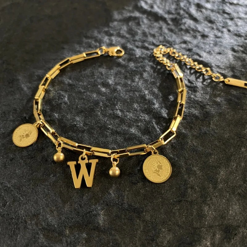 Named Letters 18K Gold-plated Stainless Steel Bracelet