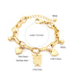 Zenat Stainless Steel Heart Coin Charm Bracelet for Women