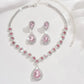 Minimalist Water drops Jewelry Set for Women Crystal Necklace Bracelet Earrings Set Gift Banquet Wedding Anniversary Accessories