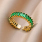 Delicate Colorful Zircon Rings for Women New In Gold Color Wedding Ring Aesthetic Fashion Jewelry Gift anillos mujer