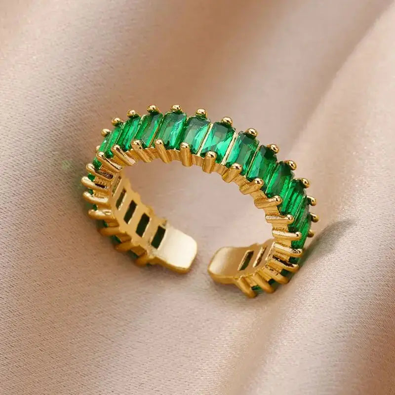 Delicate Colorful Zircon Rings for Women New In Gold Color Wedding Ring Aesthetic Fashion Jewelry Gift anillos mujer