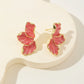 Zenat Metal Flower Statement Stud Earrings for Women