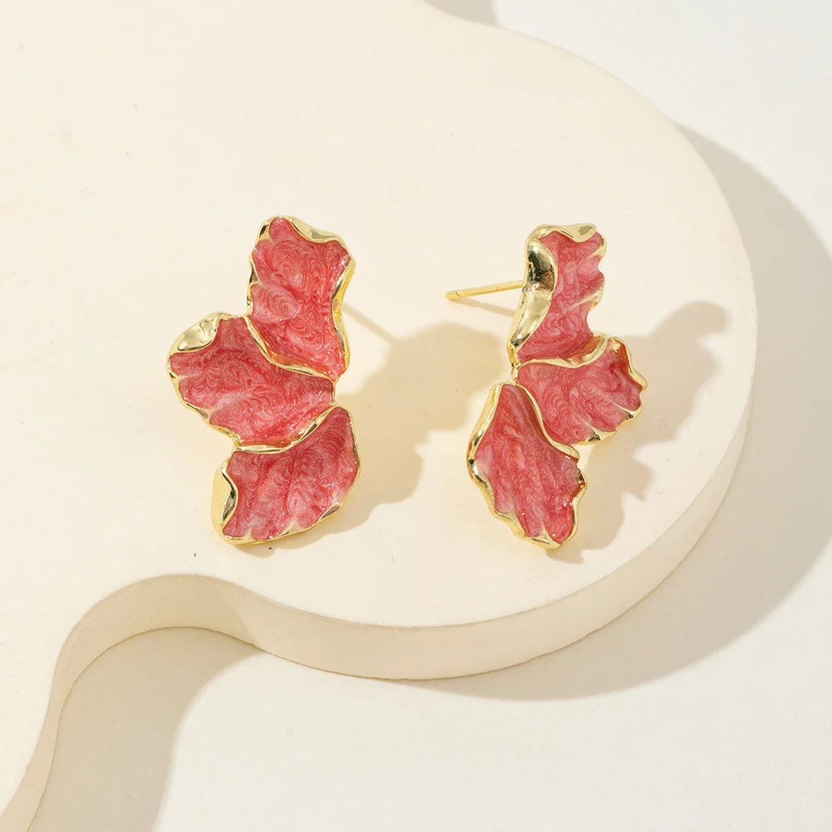 Zenat Metal Flower Statement Stud Earrings for Women