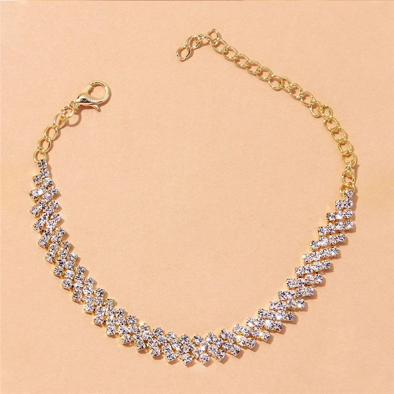 Zenat Dazzling Cubic Zirconia Chain Anklet