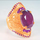 Zenat American Red Cubic Zirconia Ring
