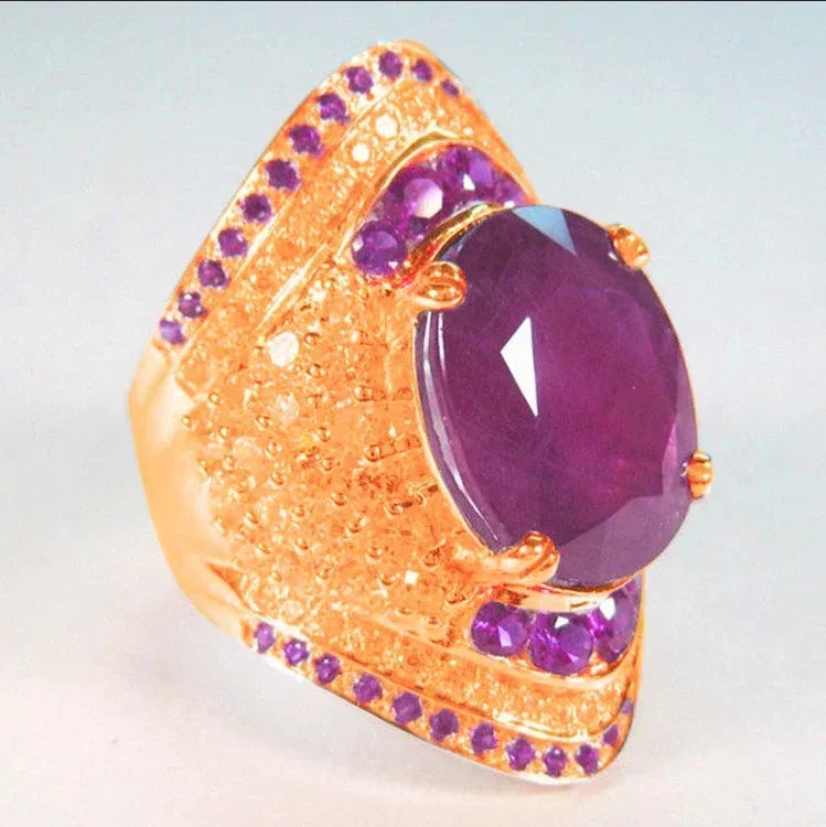 Zenat American Red Cubic Zirconia Ring