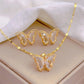 Zenat Cute Micro-Inlaid Butterfly Necklace & Earrings Set