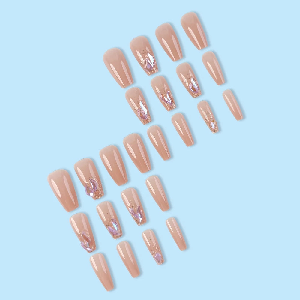 Zenat 24Pcs Short Coffin Press-On Nails