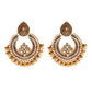 Zenat Retro Green Carved Pearl Tassel Jhumka