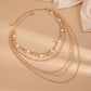 Zenat multi-layered Slender Pearl Round Necklace