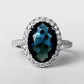 New Charming Blue CZ Women Rings Wedding Party Accessories Bling  Graceful Bridal Eternity Ring Trendy Jewelry Wholesale