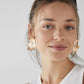 Zenat Geometric Ginkgo Leaf Drop Earrings
