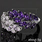 Zenat Purple Cubic Zirconia Square Crystal Ring