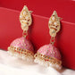 Zenat Bohemia Flower Pearl Bell Jhumka Earrings