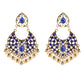 Zenat Retro Green Carved Pearl Tassel Jhumka