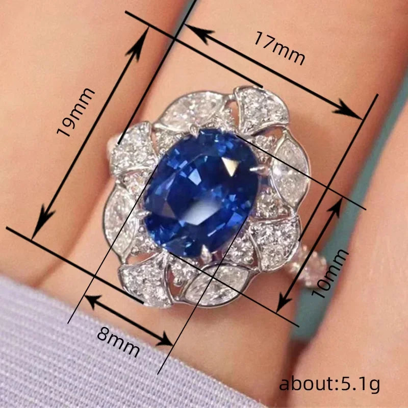Zenat Blue Cube Zircon Elegant Ring