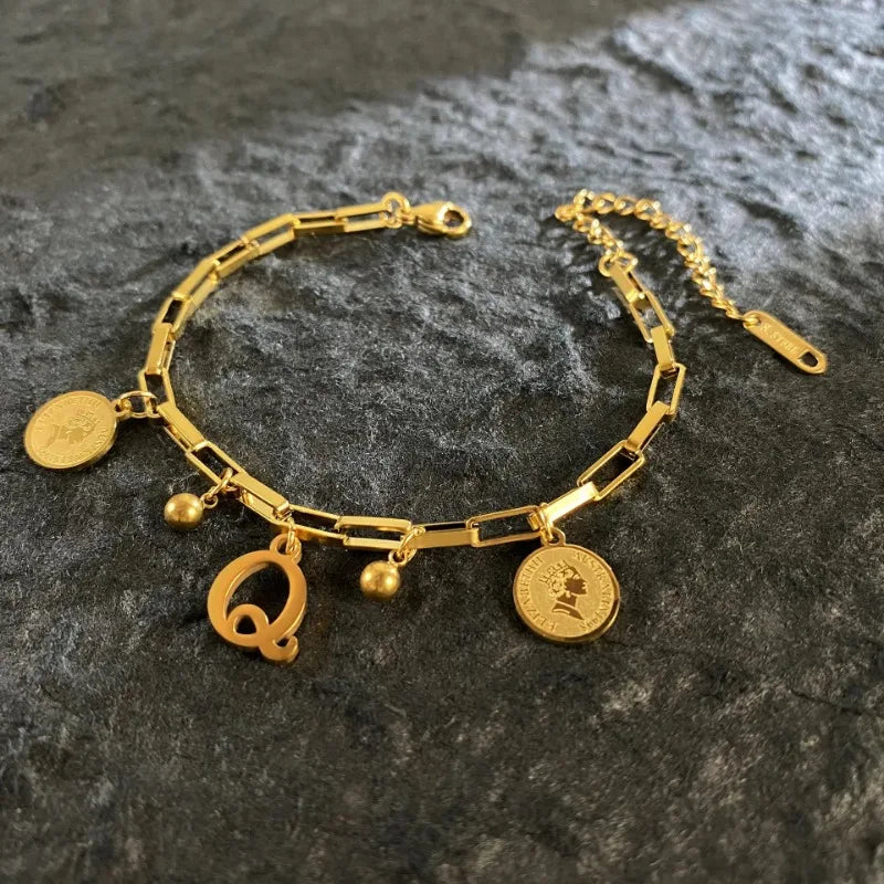 Named Letters 18K Gold-plated Stainless Steel Bracelet