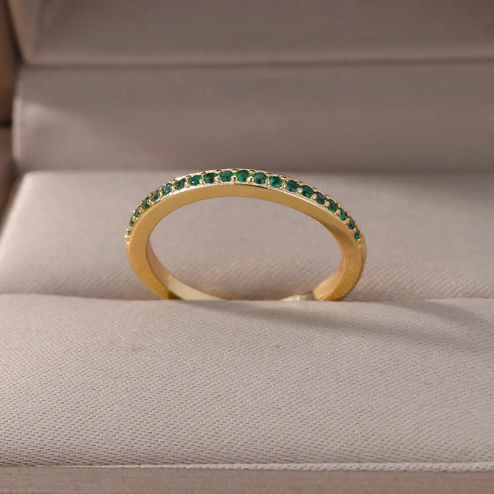 Zenat Mini Green Zircon Adjustable Ring