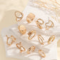 Zenat 12-Piece Metallic Smooth Rings for Women