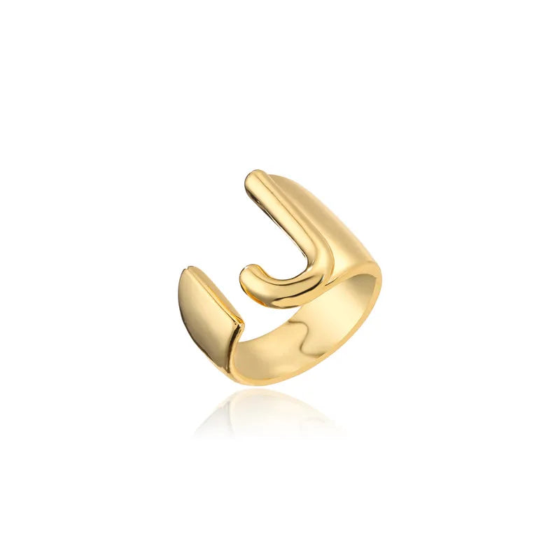 Zenat Letter Adjustable Stainless Steel Ring
